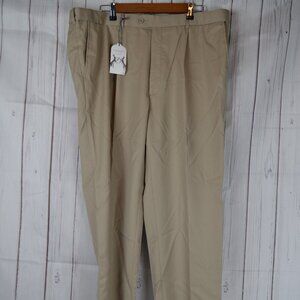 Peter Christian Mens Tan Trousers Dress Pants W42" L31" 42"x31" Straight NWT